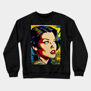 Pop Art Portrait - Retro Glamour Crewneck Sweatshirt